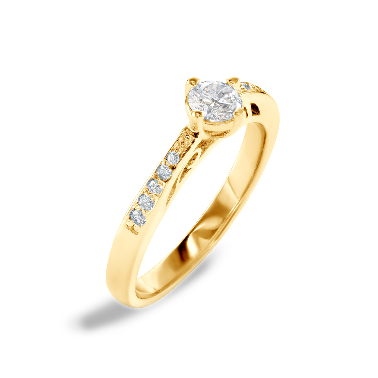 Pierścionek zaręczynowy SAVICKI: złoty, diamenty