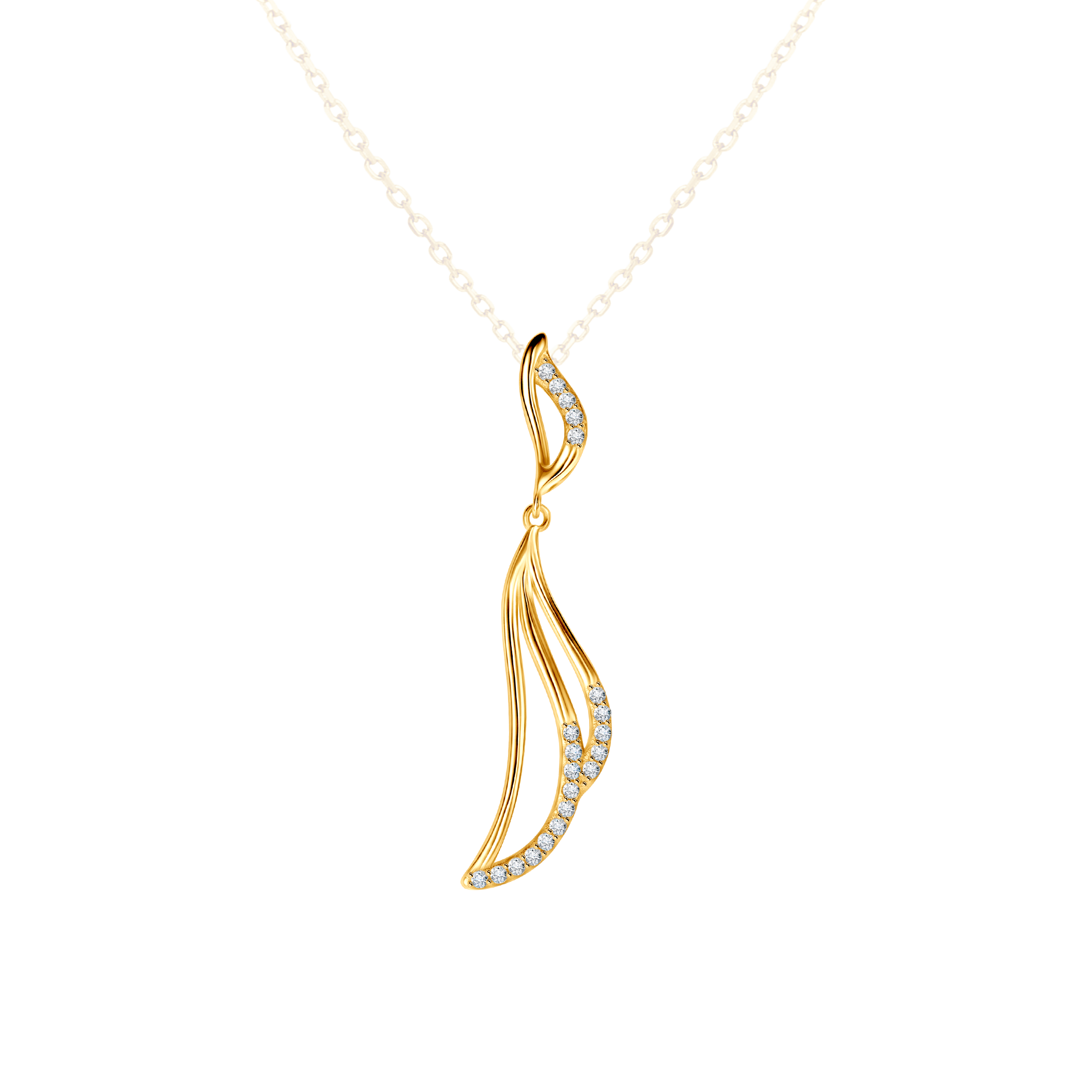 Pendant Savicki: gold-plated silver, cubic zirconia