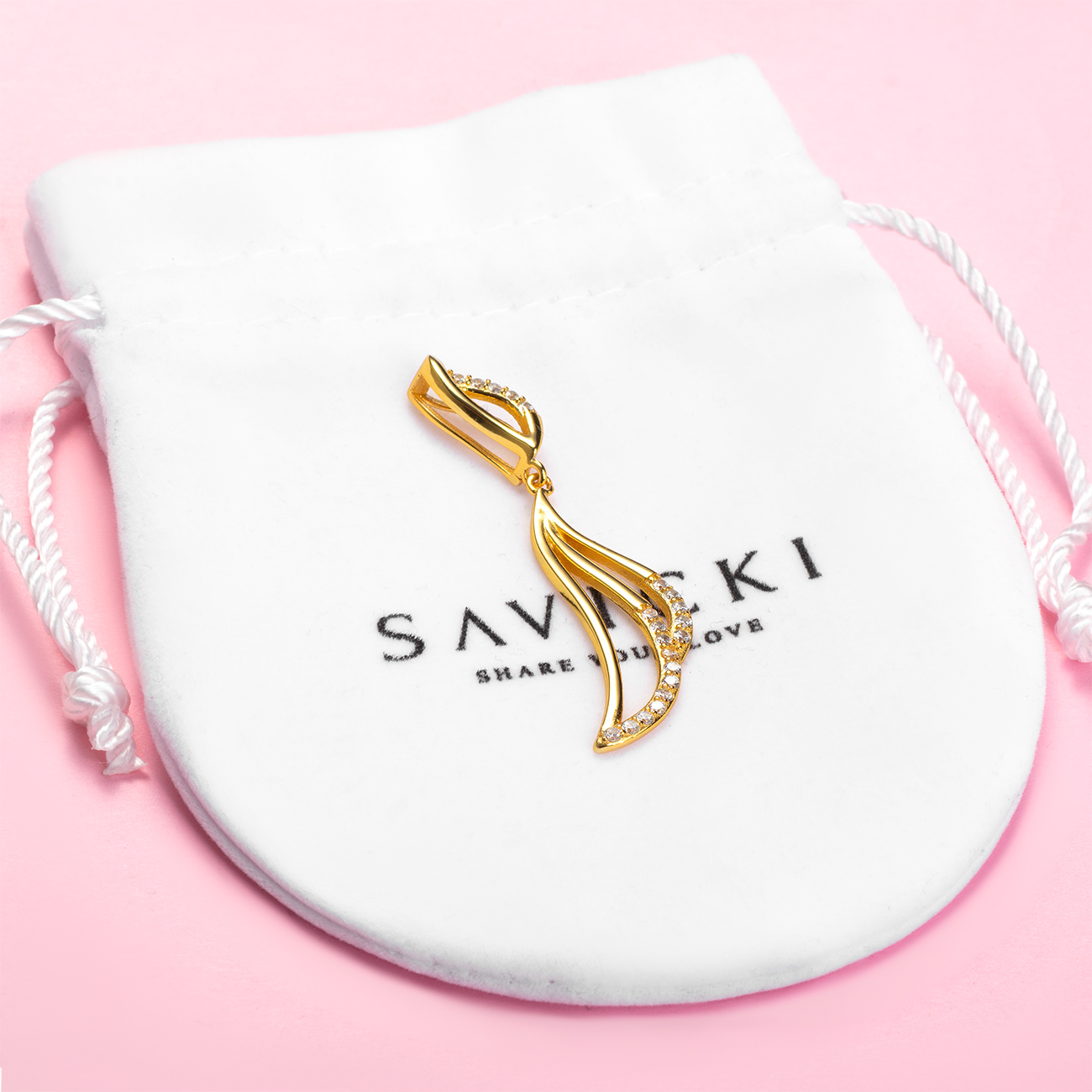 Zawieszka Savicki: srebrna pozłacana, cyrkonie