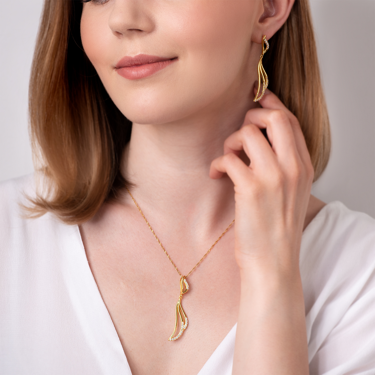 Zawieszka Savicki: srebrna pozłacana, cyrkonie