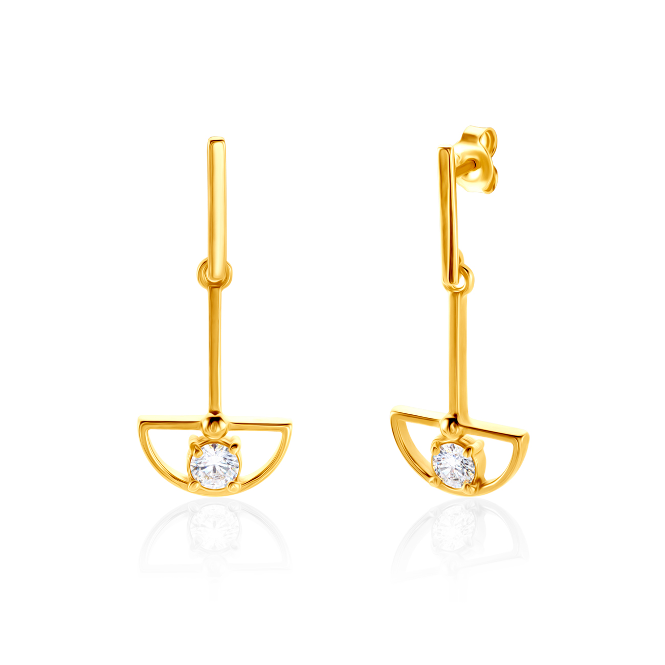 Náušnice SAVICKI: Strieborné pozlatené, zirkóny