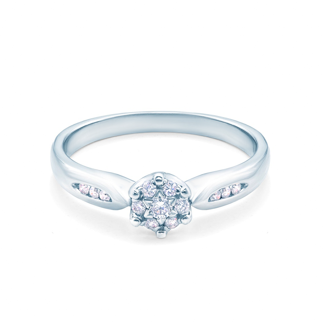 Pierścionek zaręczynowy SAVICKI: białe złoto, diament