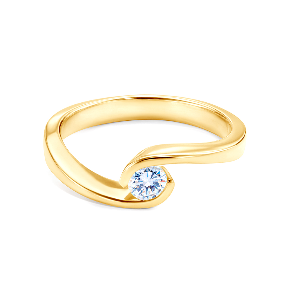 Pierścionek zaręczynowy SAVICKI: złoty, diament