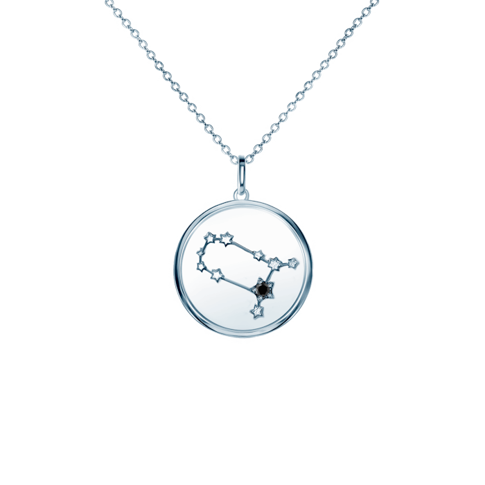 Náhrdelník znamení zvěrokruhu - blíženci SAVICKI: stříbro, černý diamant