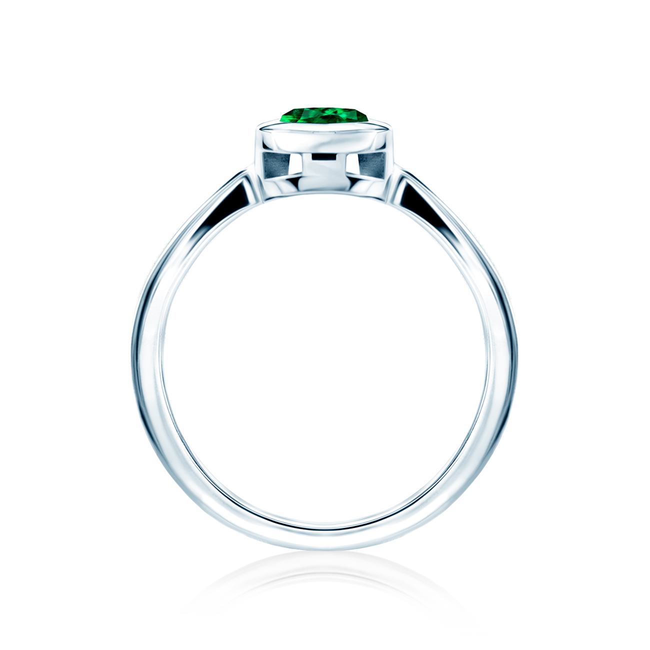 Pierścionek zaręczynowy SAVICKI: białe złoto, szmaragd