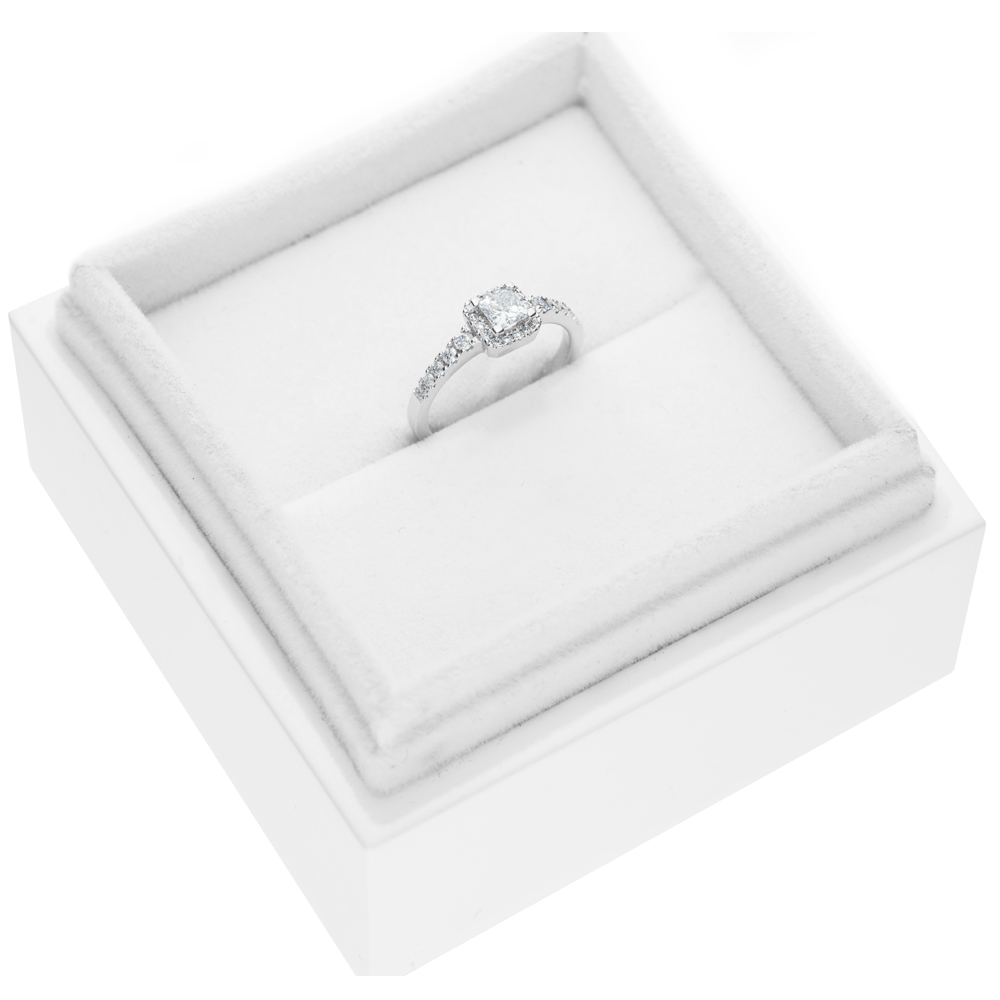 Pierścionek zaręczynowy SAVICKI: białe złoto, diament