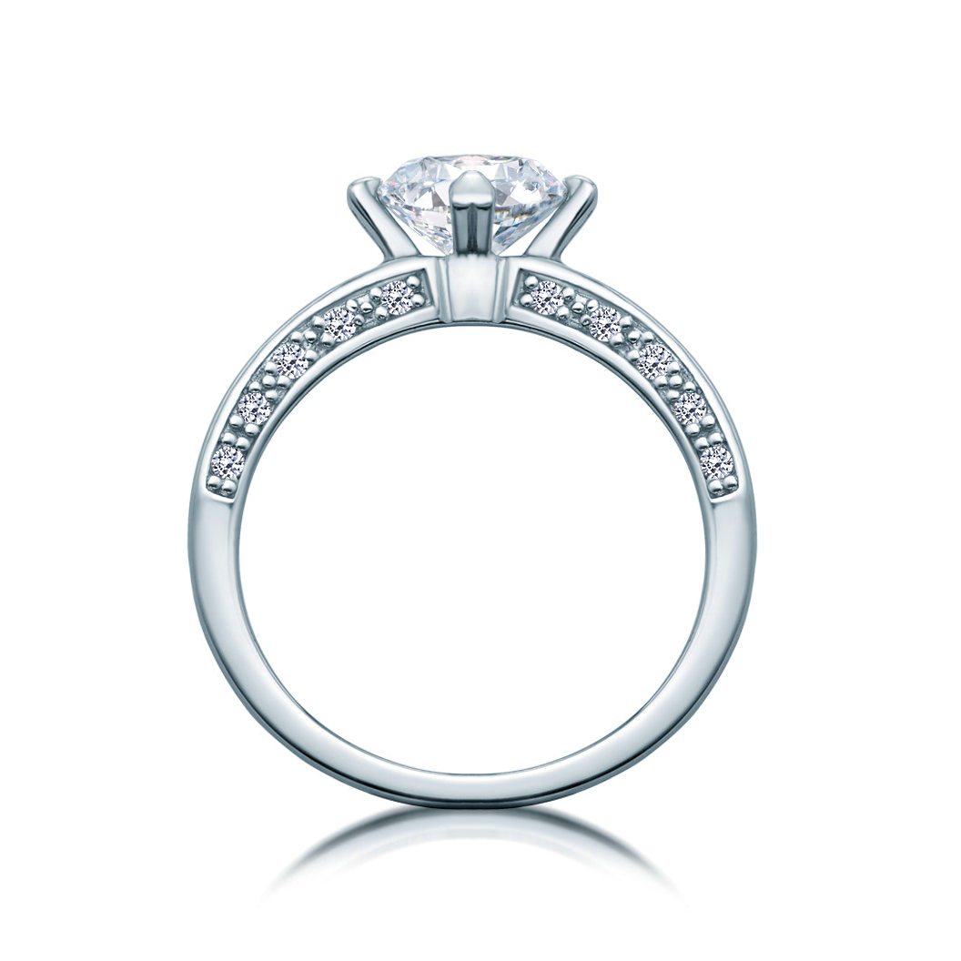 Pierścionek zaręczynowy SAVICKI: białe złoto, diamenty