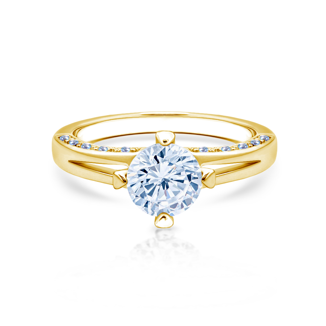 Pierścionek zaręczynowy SAVICKI:złoty, diamenty