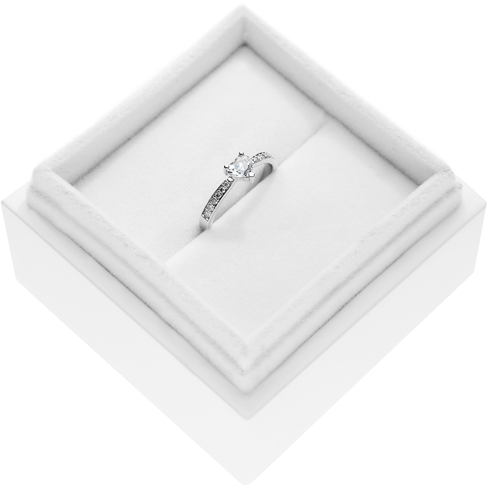 Pierścionek zaręczynowy SAVICKI: białe złoto, diament - 3