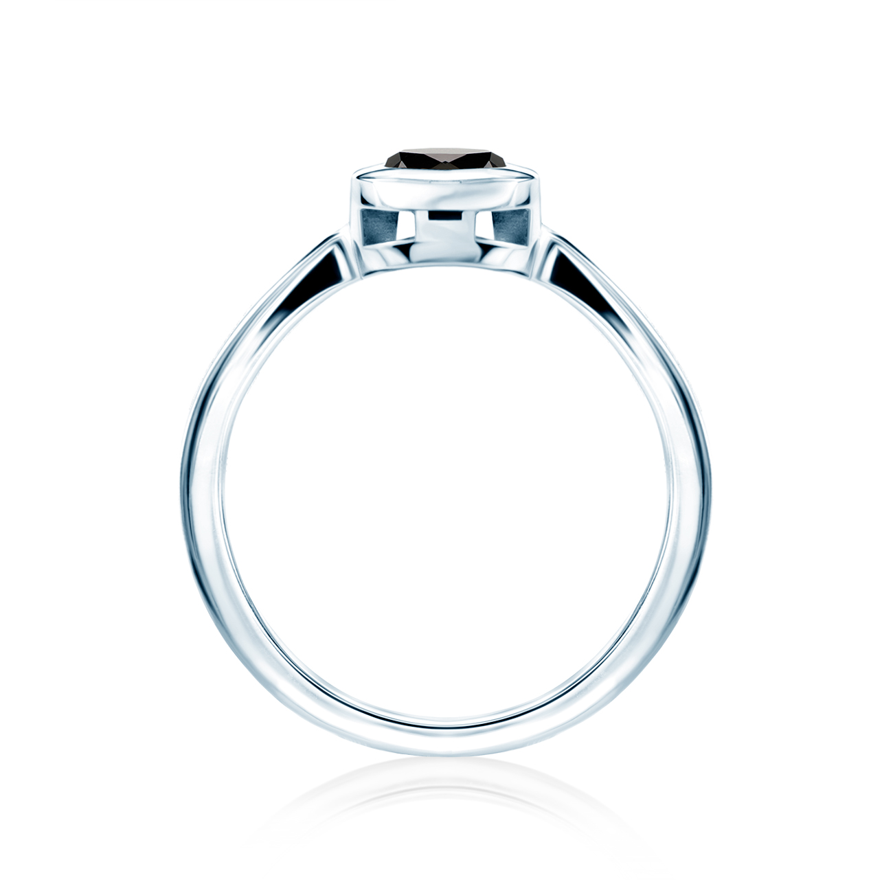 Verlobungsring SAVICKI: Weißgold, Schwarz Diamant