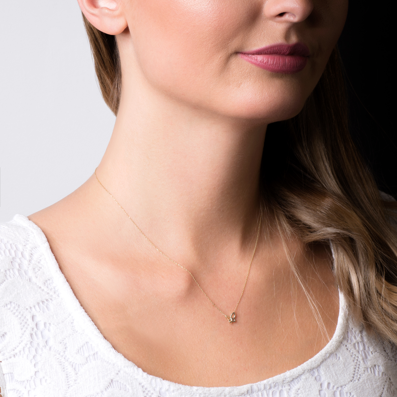 Halskette Schmetterlingek Animals: Gold, Diamanten - 5