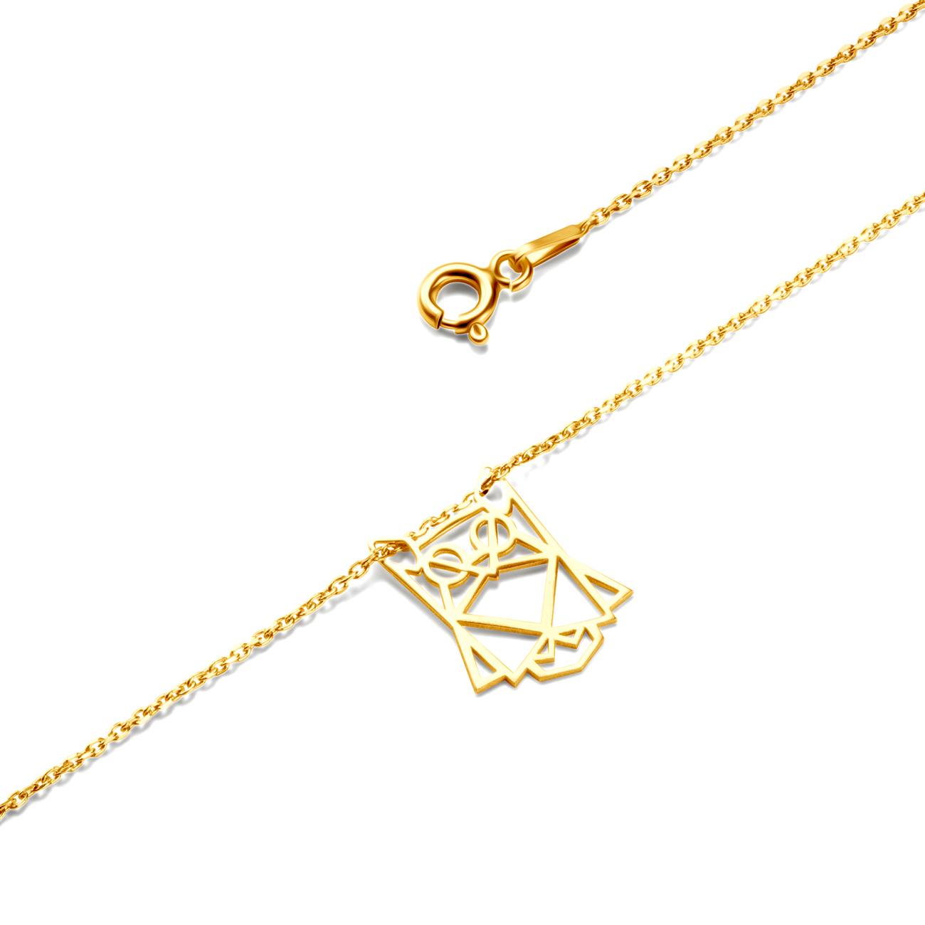 Bransoletka celebrytka sowa Animals: srebrna pozłacana - 3