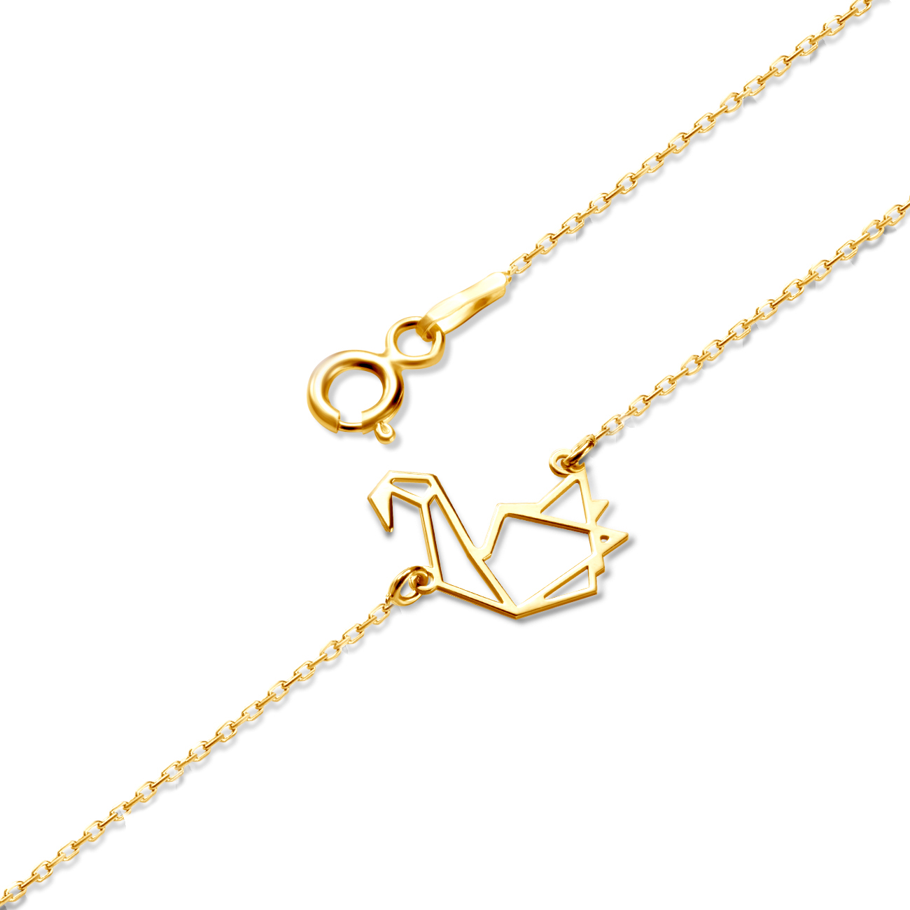 Naszyjnik celebrytka łabędź Animals: srebrny pozłacany - 3