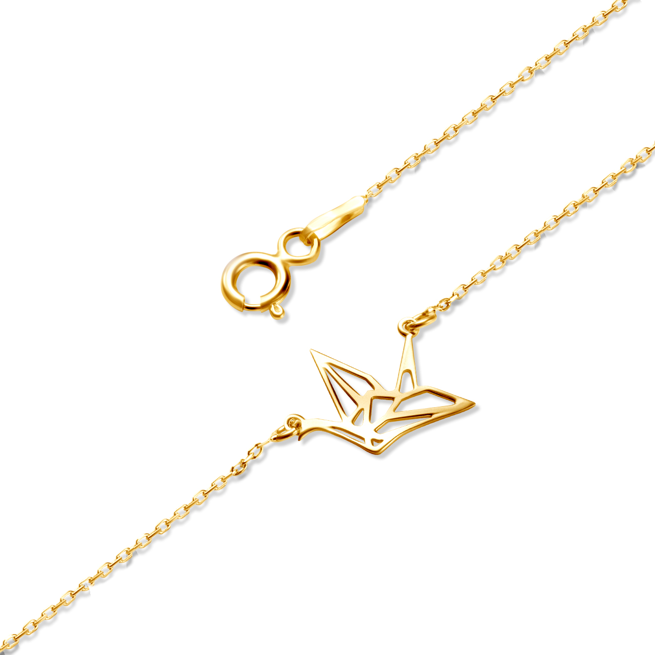 Naszyjnik celebrytka gołąb Animals: srebrny pozłacany - 3