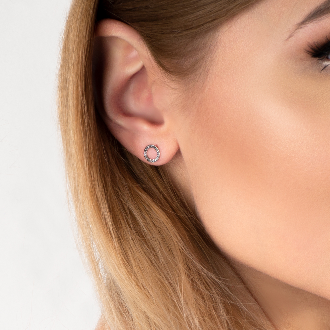 Kolczyki koła Savicki: różowe złoto, czarne diamenty - 4