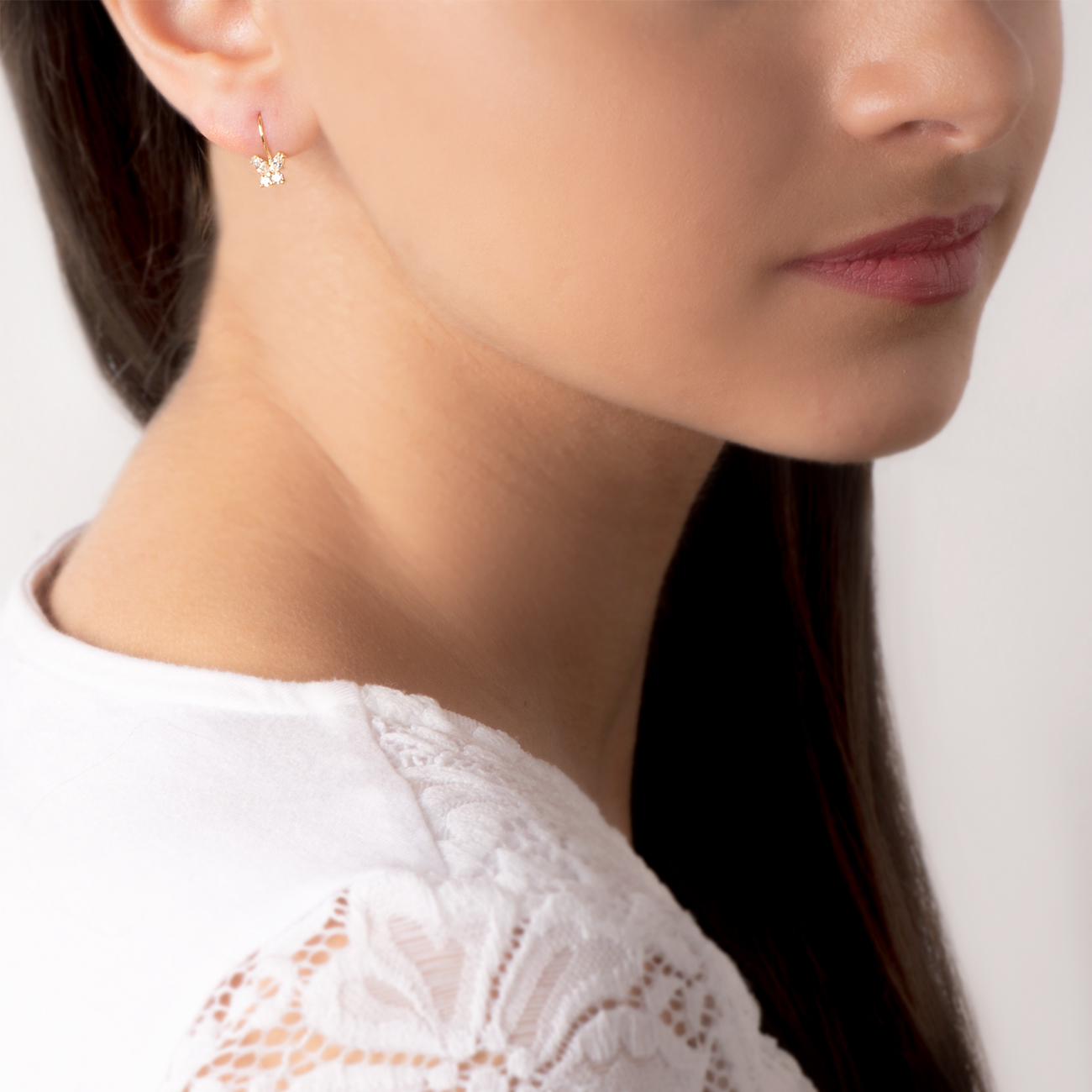 Kolczyki motylki Animals: złote, cyrkonie - 5