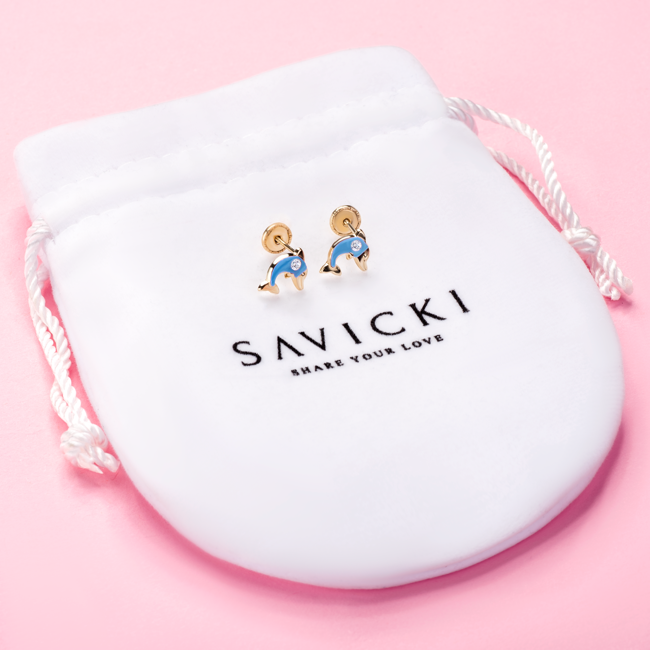 Ohrringe Delfin Savicki: Gold, Zirkonia - 3