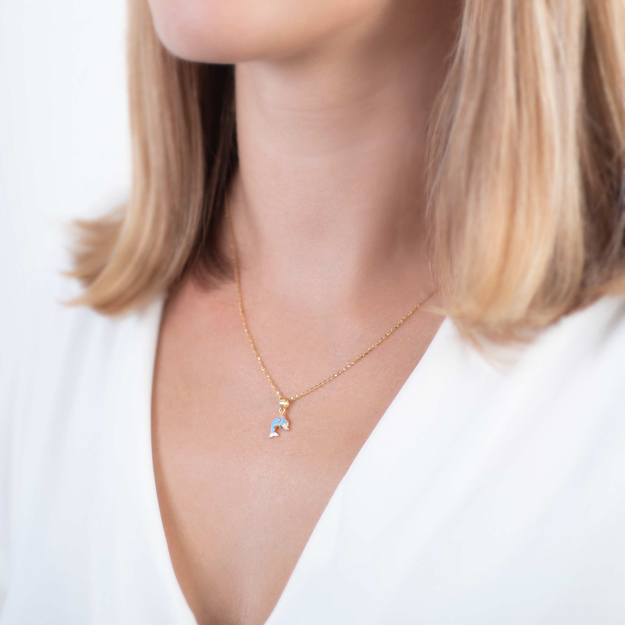 Zawieszka delfin Animals: złota, cyrkonia - 5