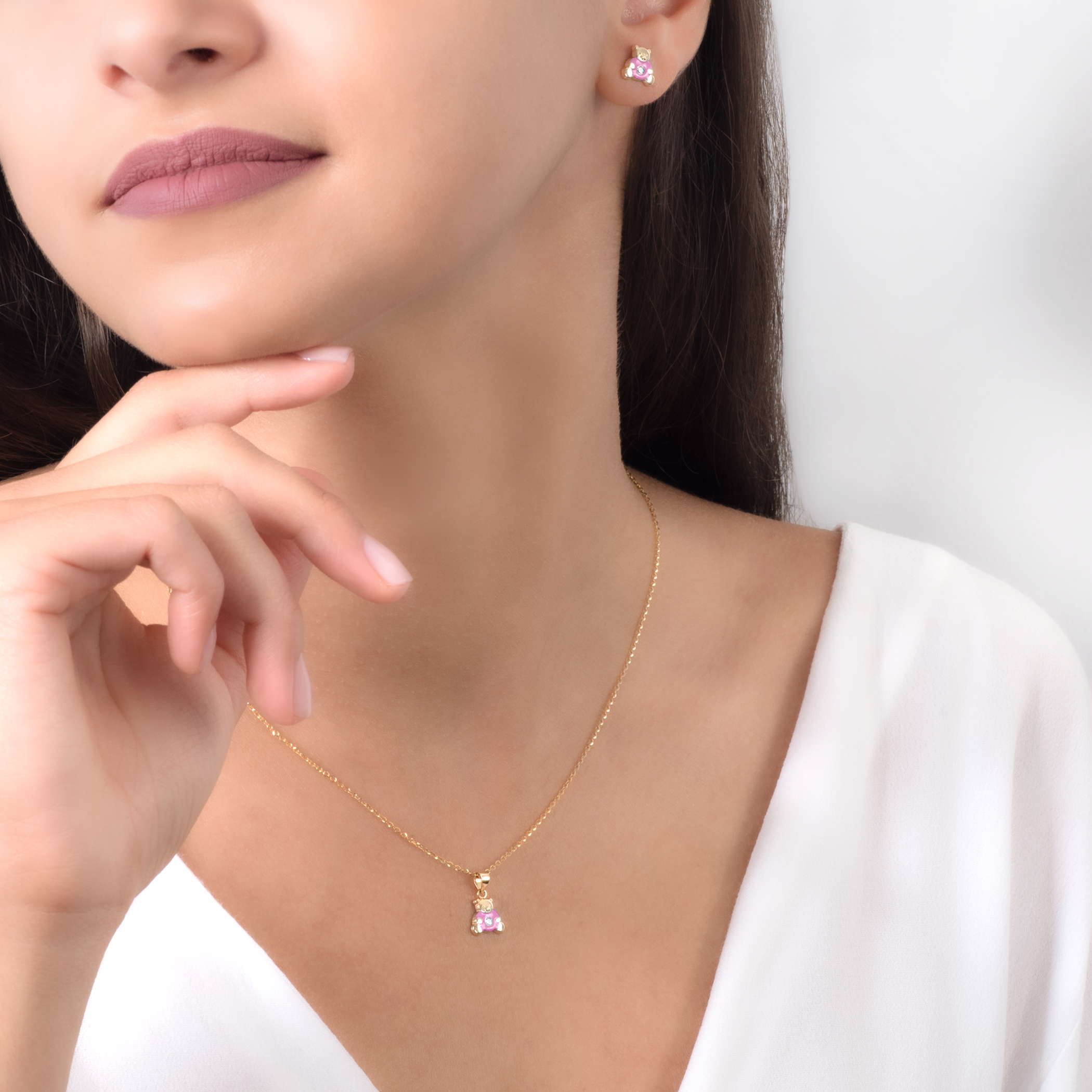 Zawieszka miś Animals: złota, cyrkonia - 6