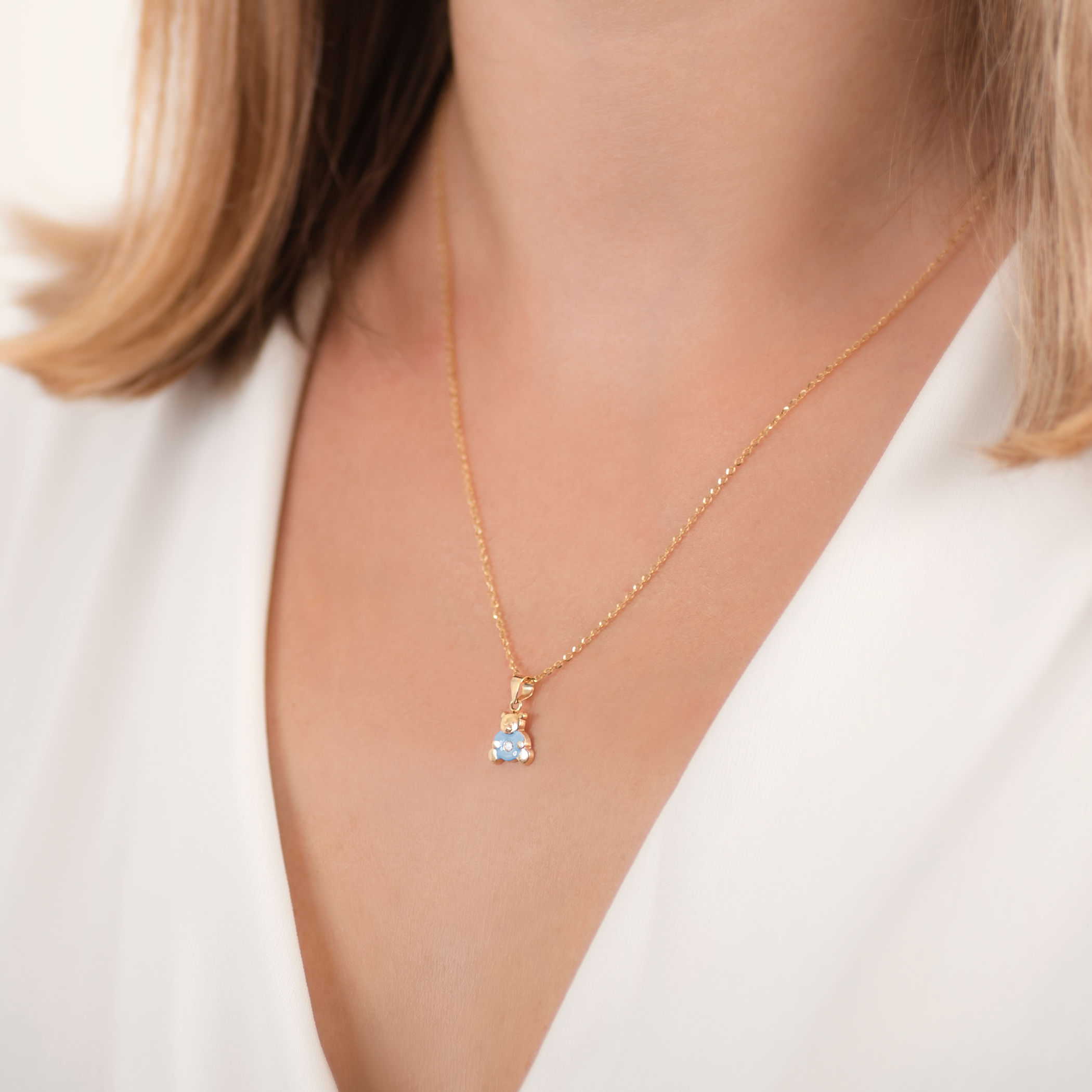 Zawieszka miś Animals: złota, cyrkonia