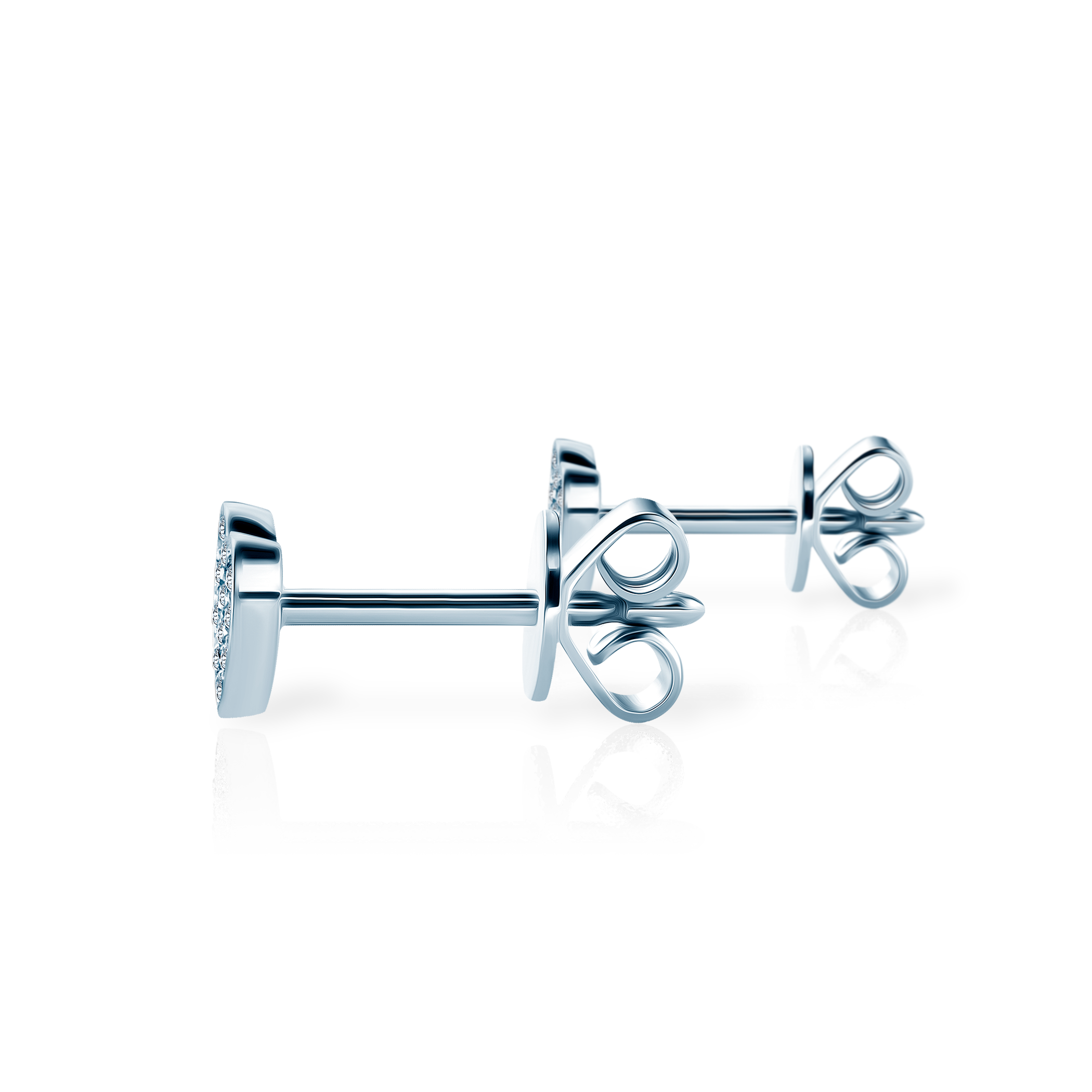 Kolczyki serce Savicki: białe złoto, diamenty