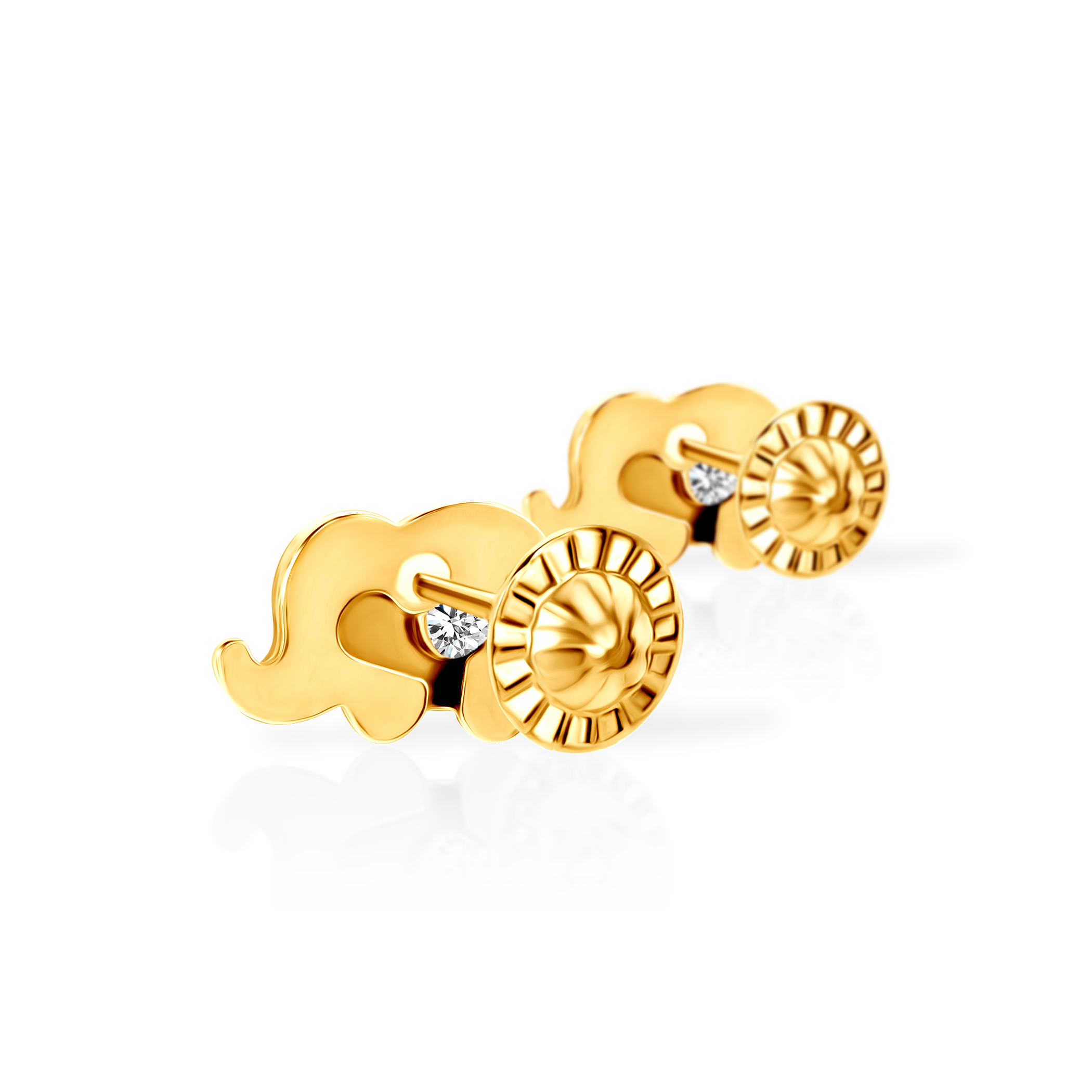 Ohrringe Elefanten Animals: Gold, Zirkonia - 3