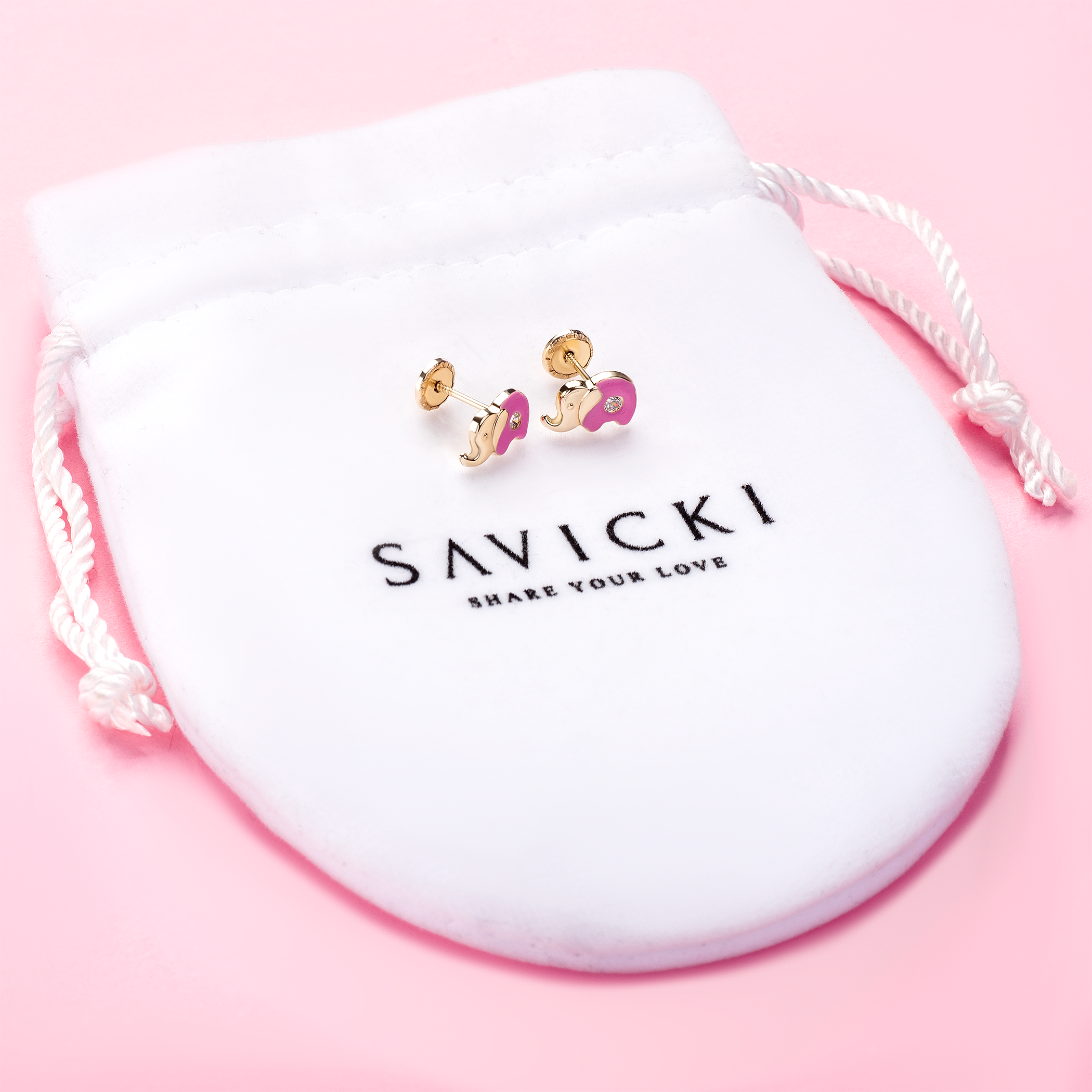 Ohrringe Elefanten Animals: Gold, Zirkonia - 4