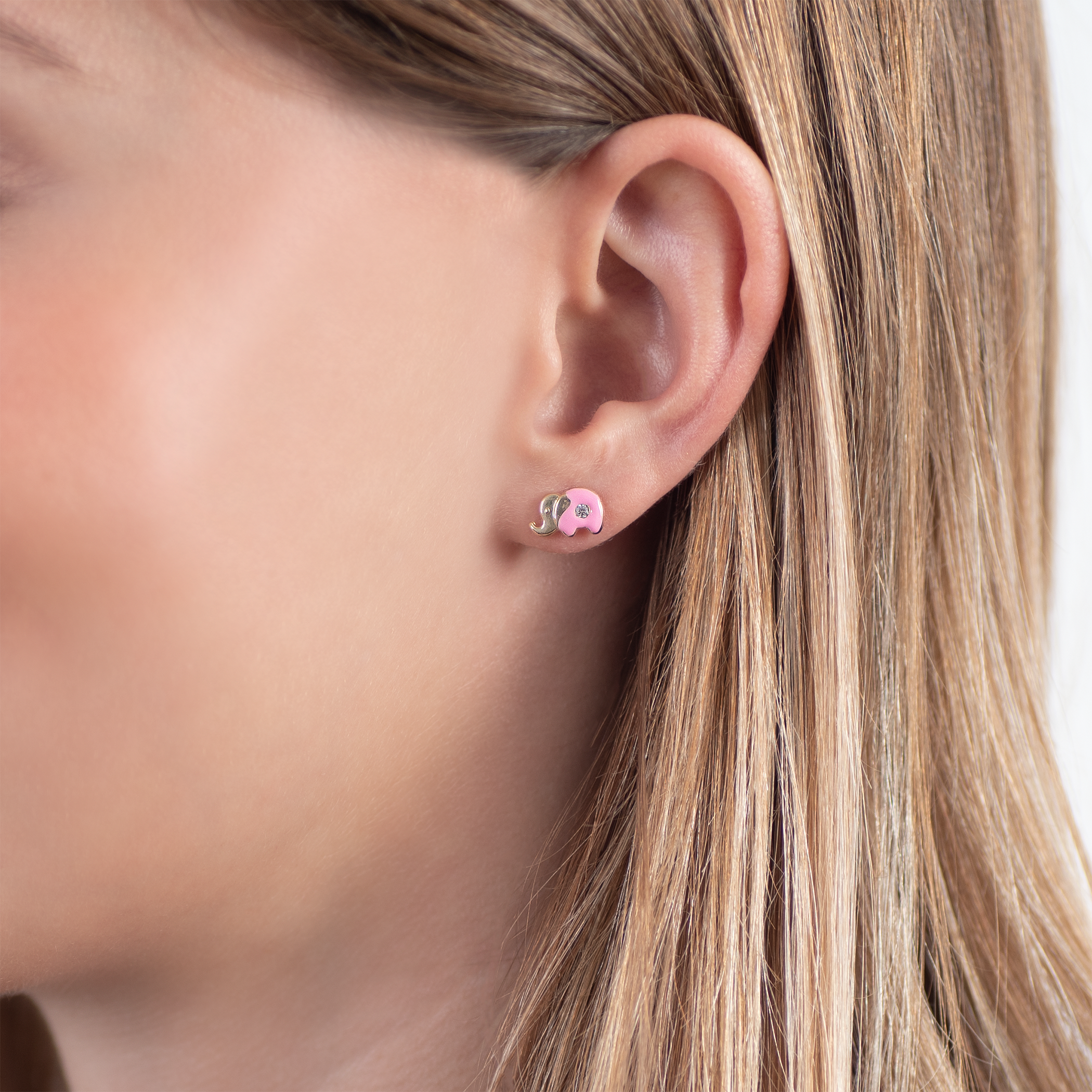 Ohrringe Elefanten Animals: Gold, Zirkonia - 5