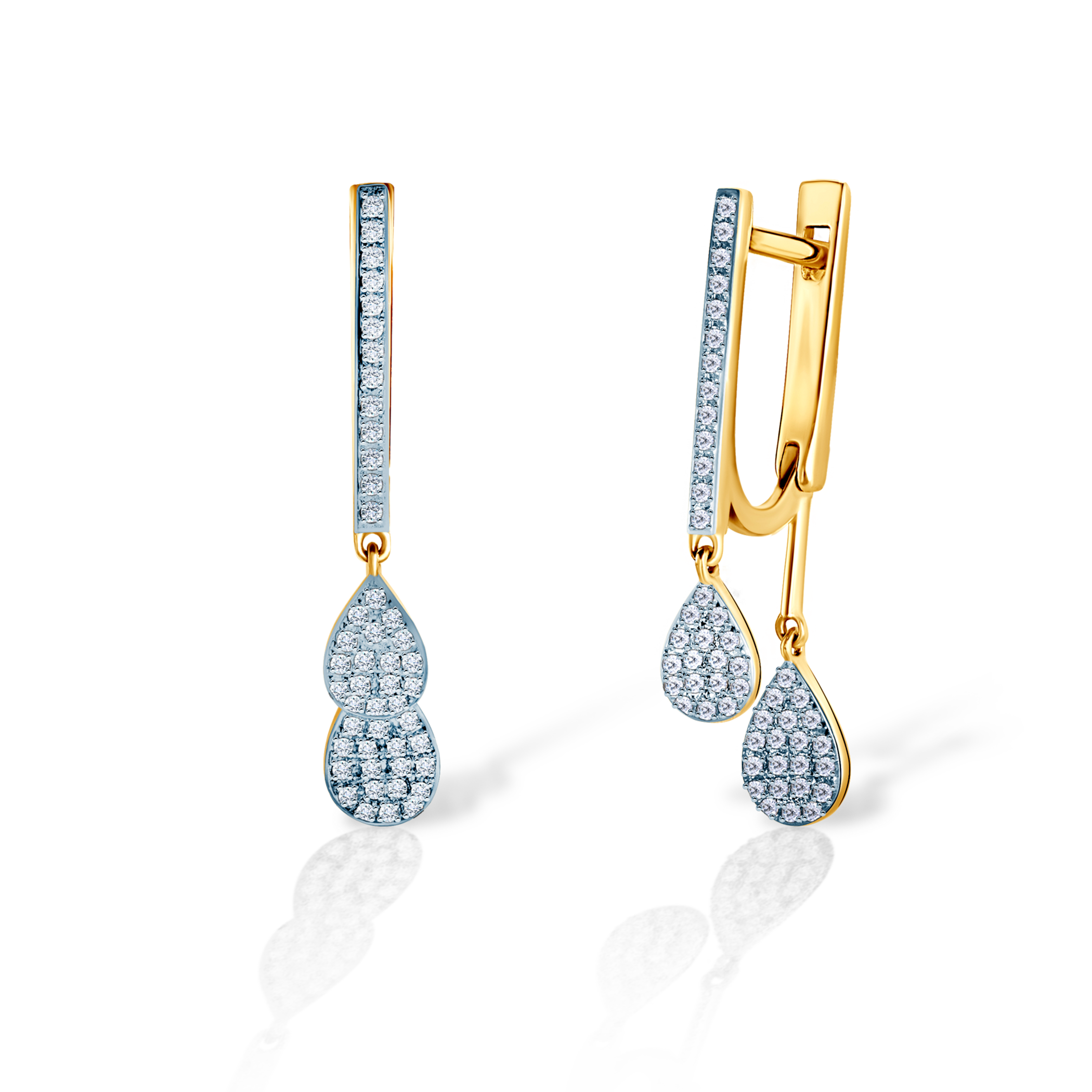 Kolczyki Savicki: złote, diamenty