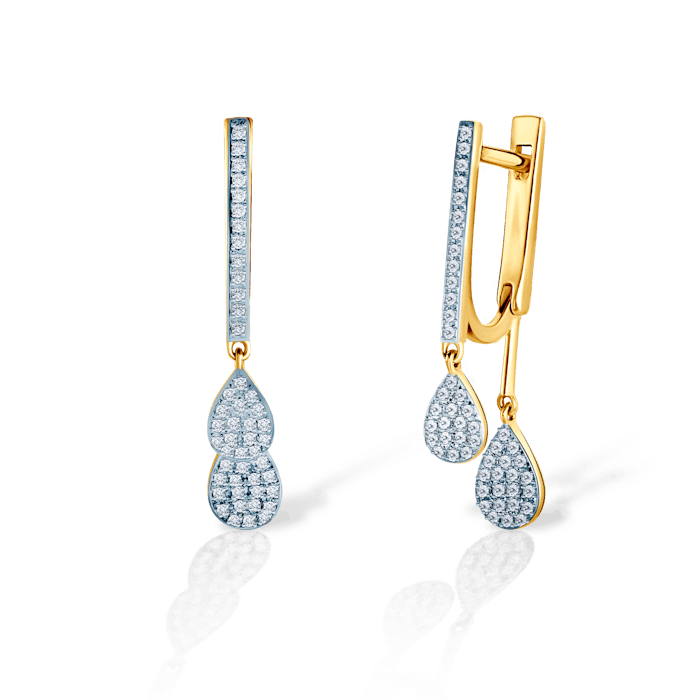 Earrings Savicki: gold, diamonds