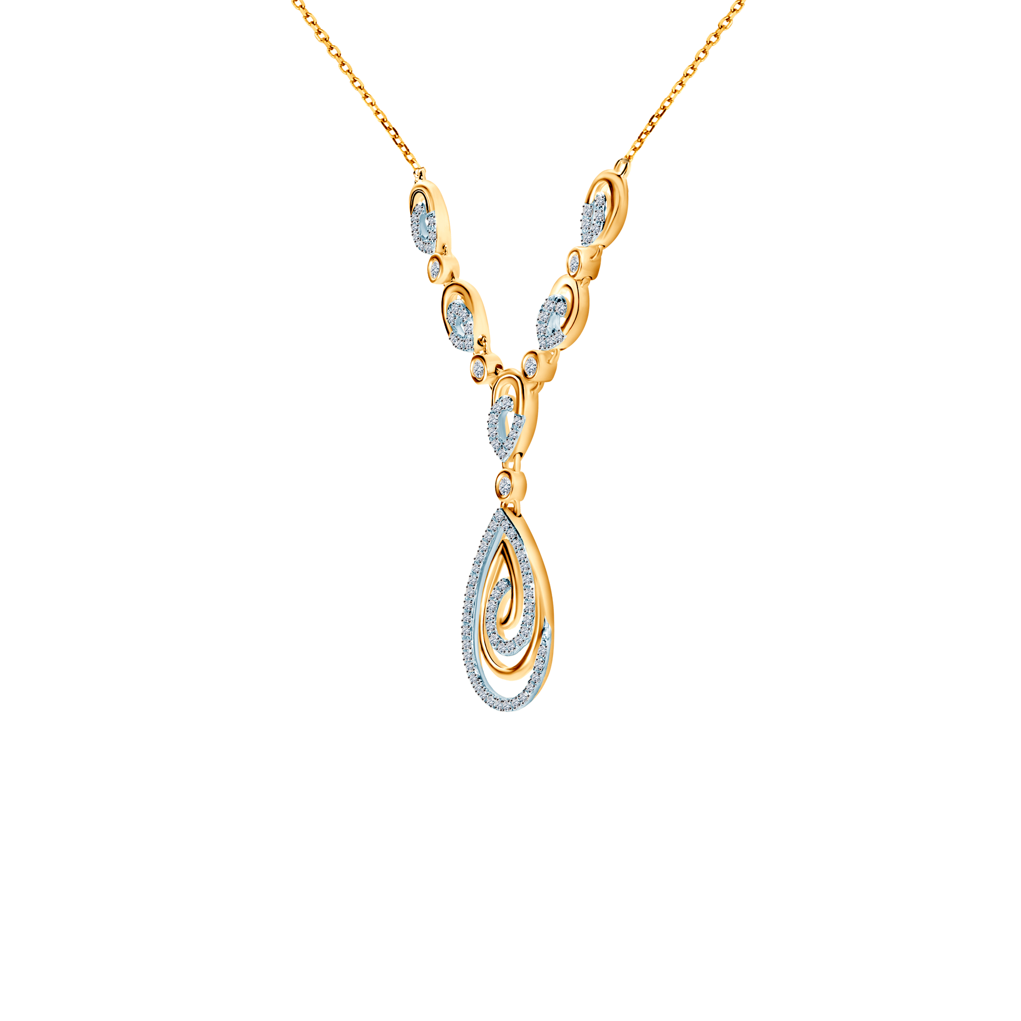 Naszyjnik łezka Savicki: złoty, diamenty