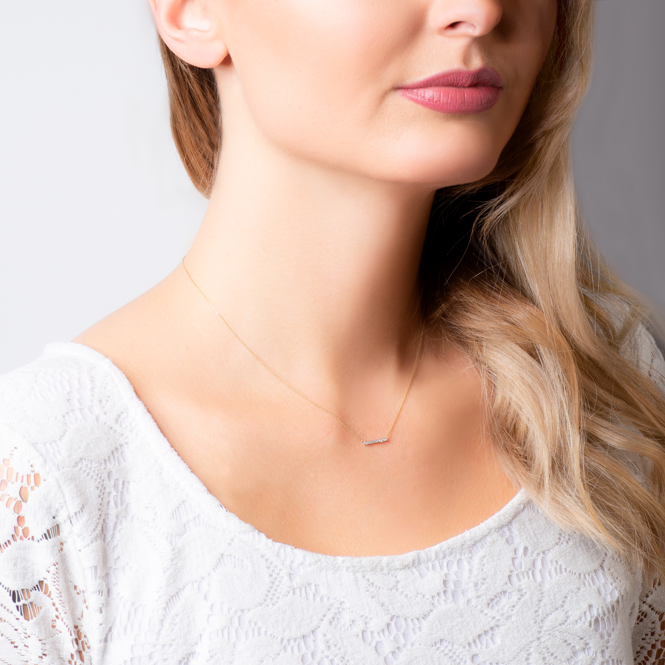 Naszyjnik Savicki: złoty, diamenty - 3