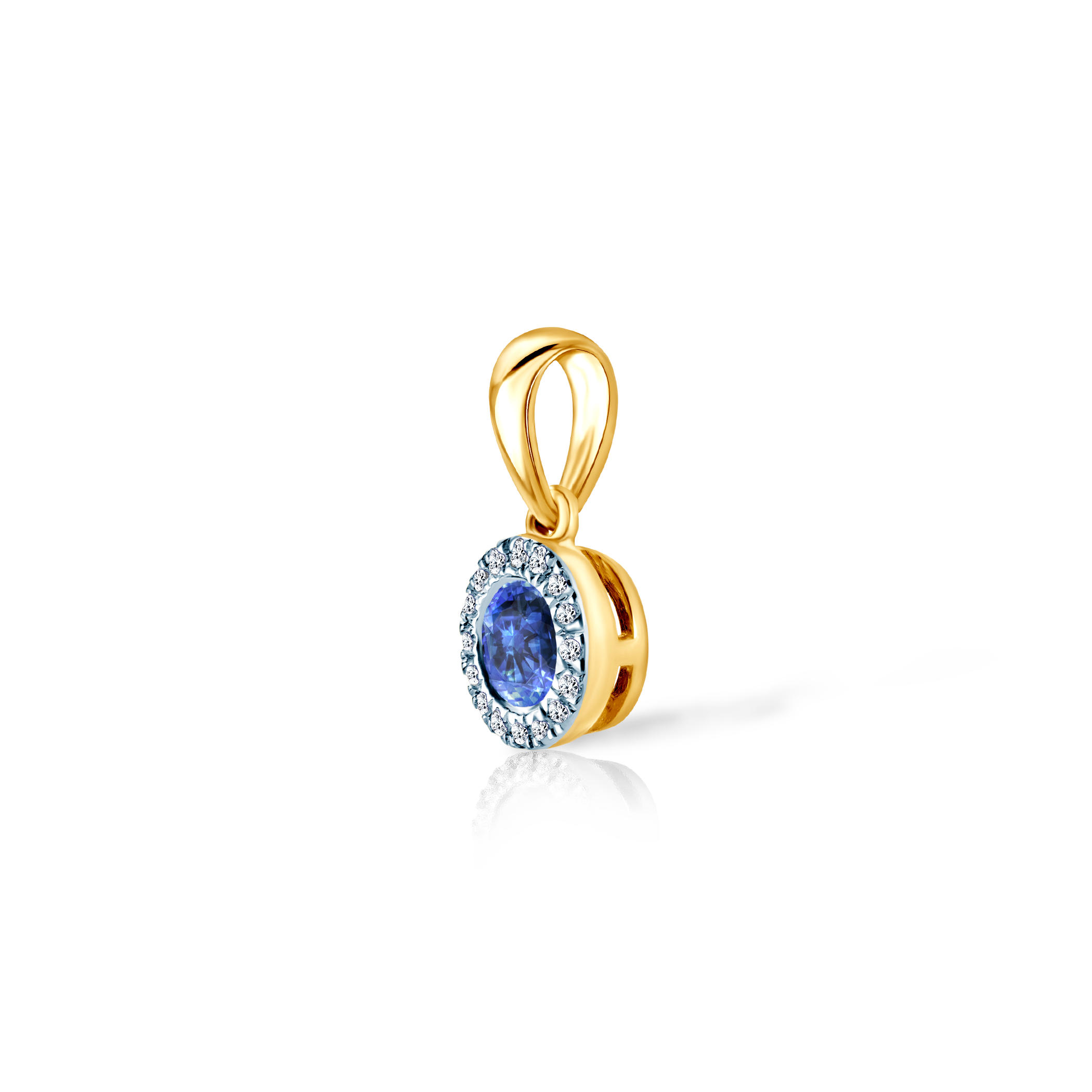 Zawieszka Savicki: złota, diamenty, niebieski szafir