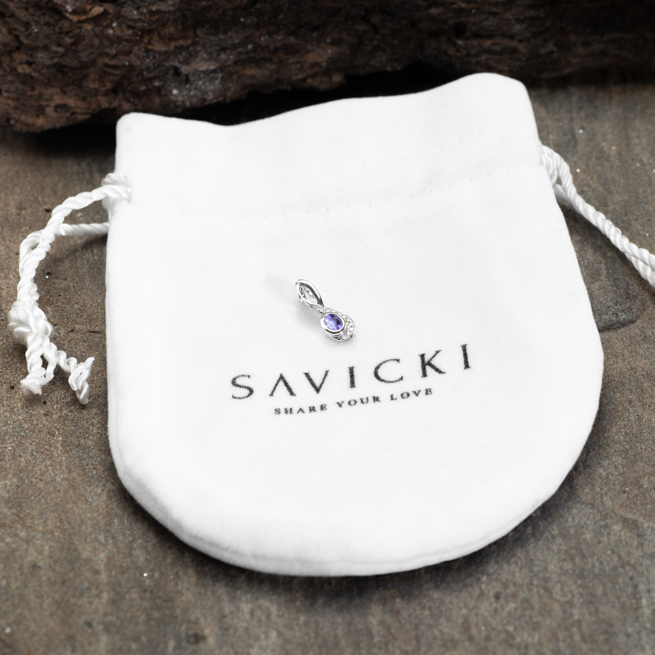 Zawieszka Savicki: białe złoto, diamenty, tanzanit - 4