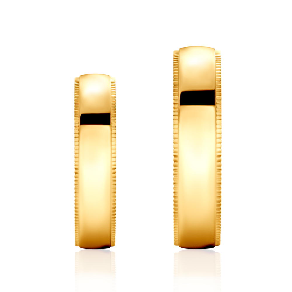 Obrączki ślubne: złote, półokrągłe, 5 mm