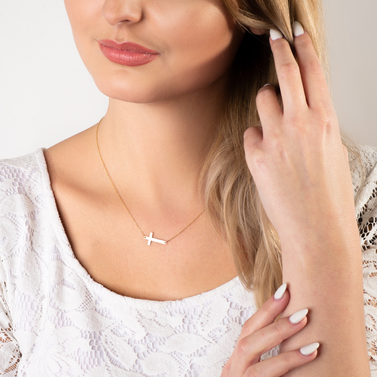 Halskette Kreuz Savicki: Gold - 4