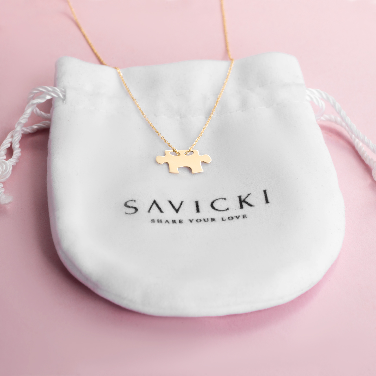 Naszyjnik puzzel Savicki: złoty - 3