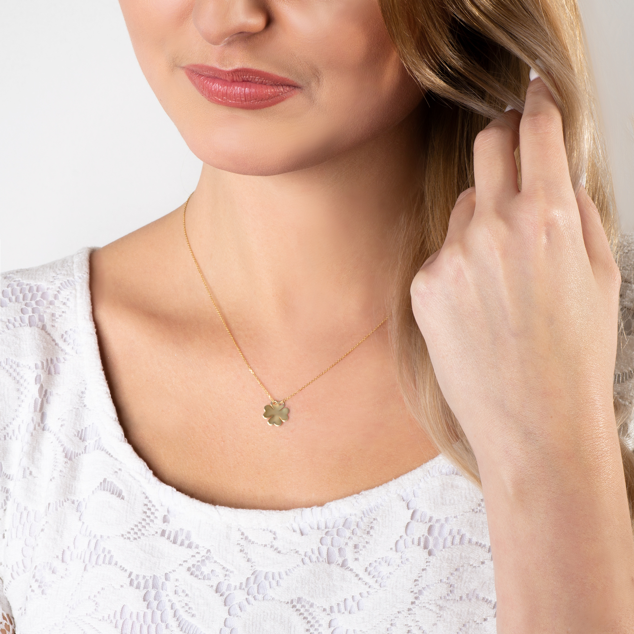 Naszyjnik koniczyna Savicki: złoty - 4