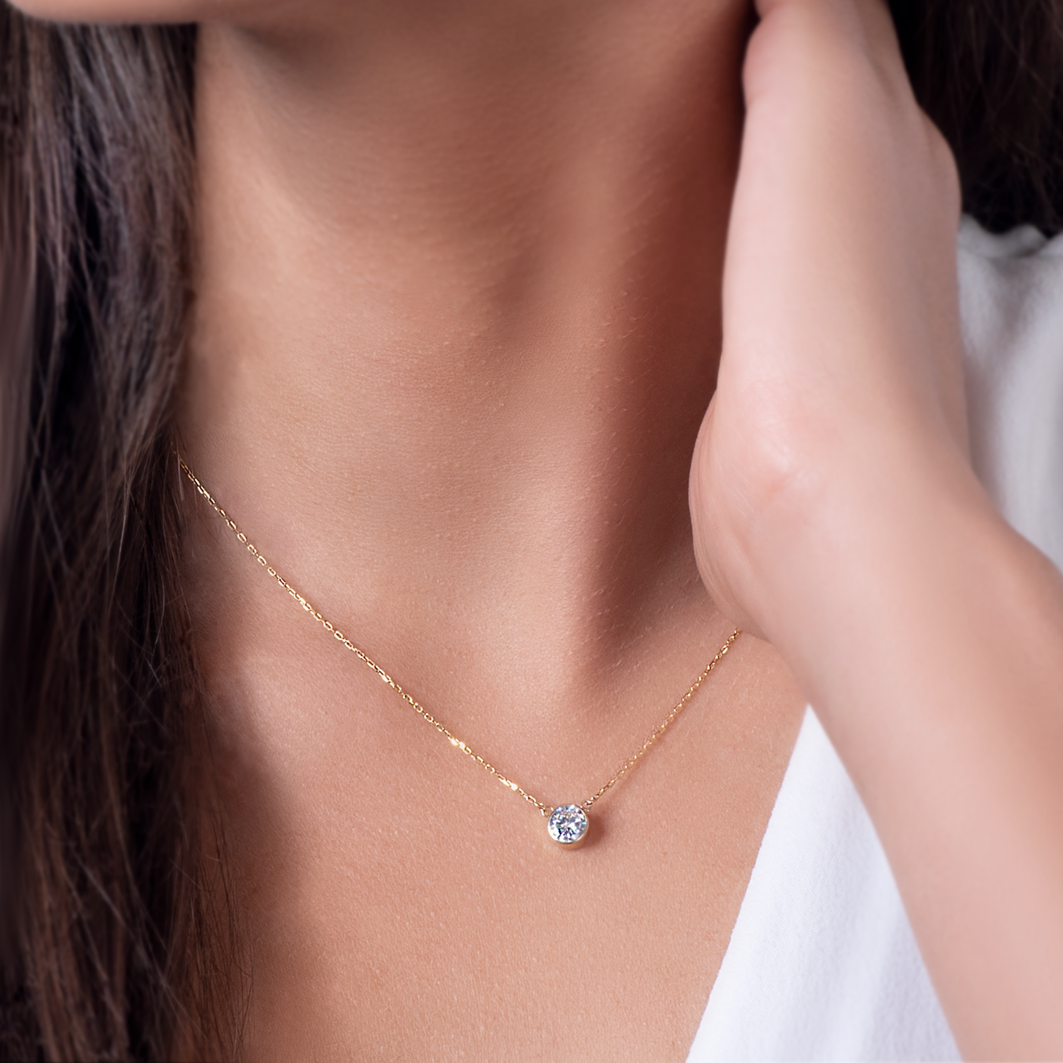 Naszyjnik Savicki: złoty, cyrkonia