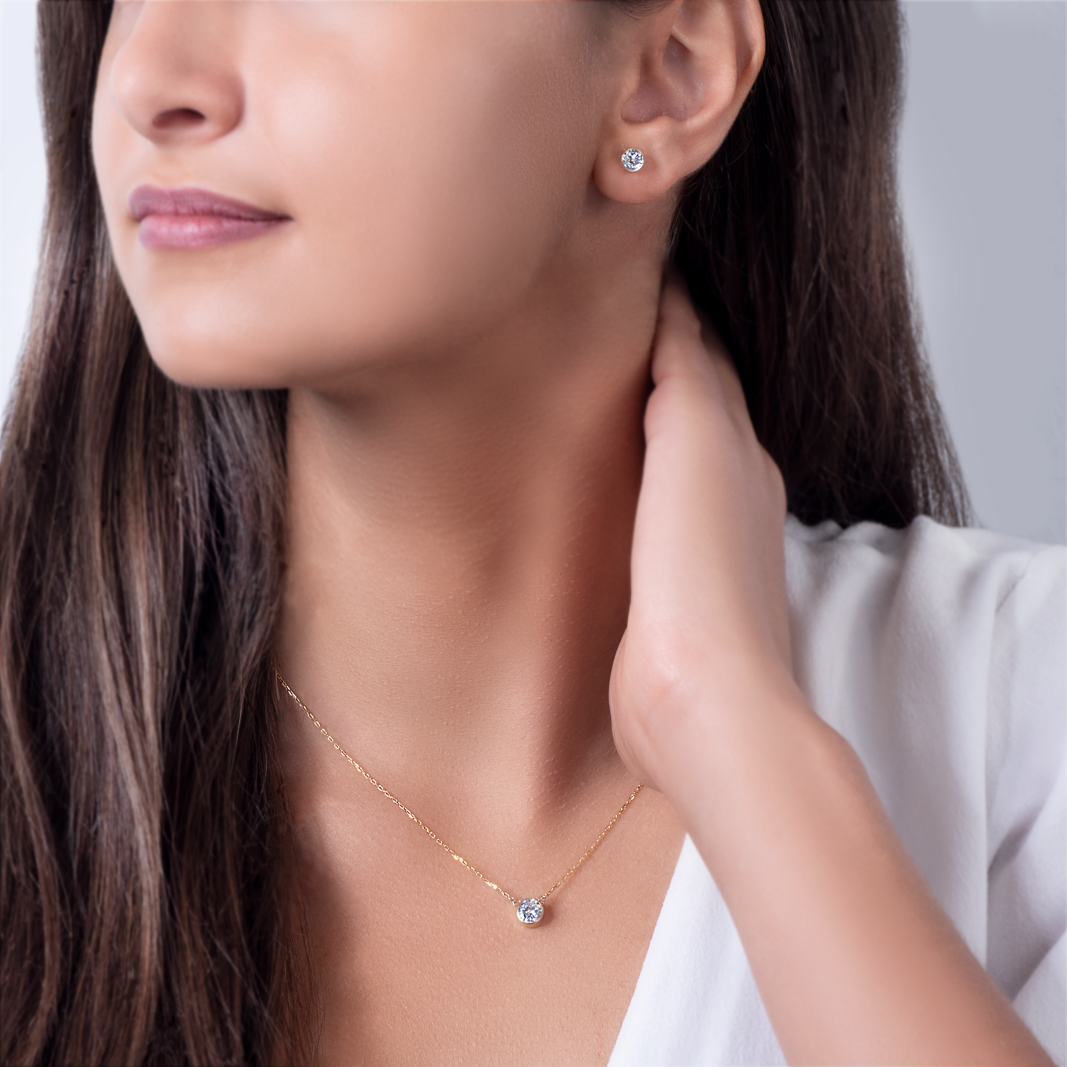 Naszyjnik Savicki: złoty, cyrkonia