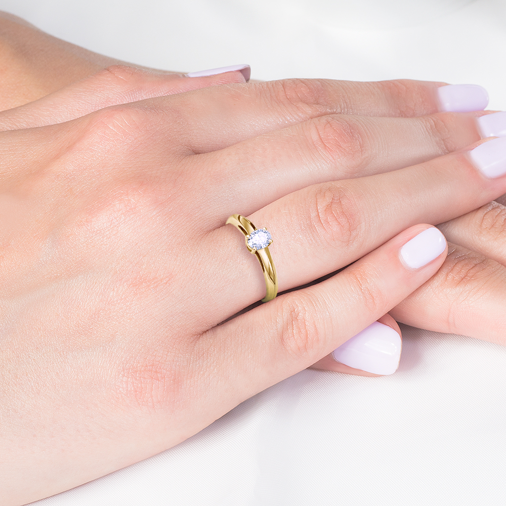 Verlobungsring: Gelbgold, Diamant