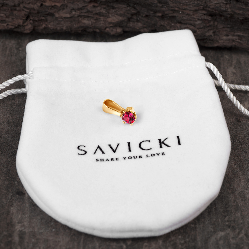 Zawieszka The Journey: złota, rubin 