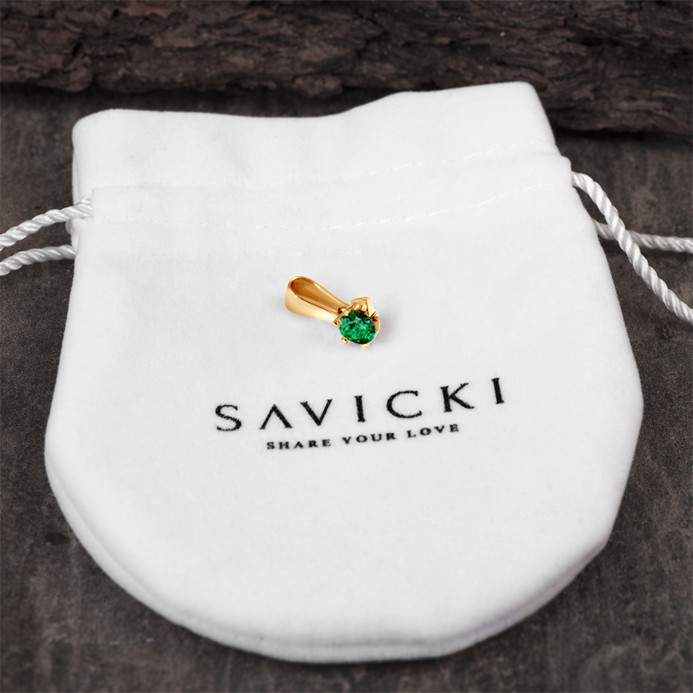 Zawieszka The Journey: złota, szmaragd 