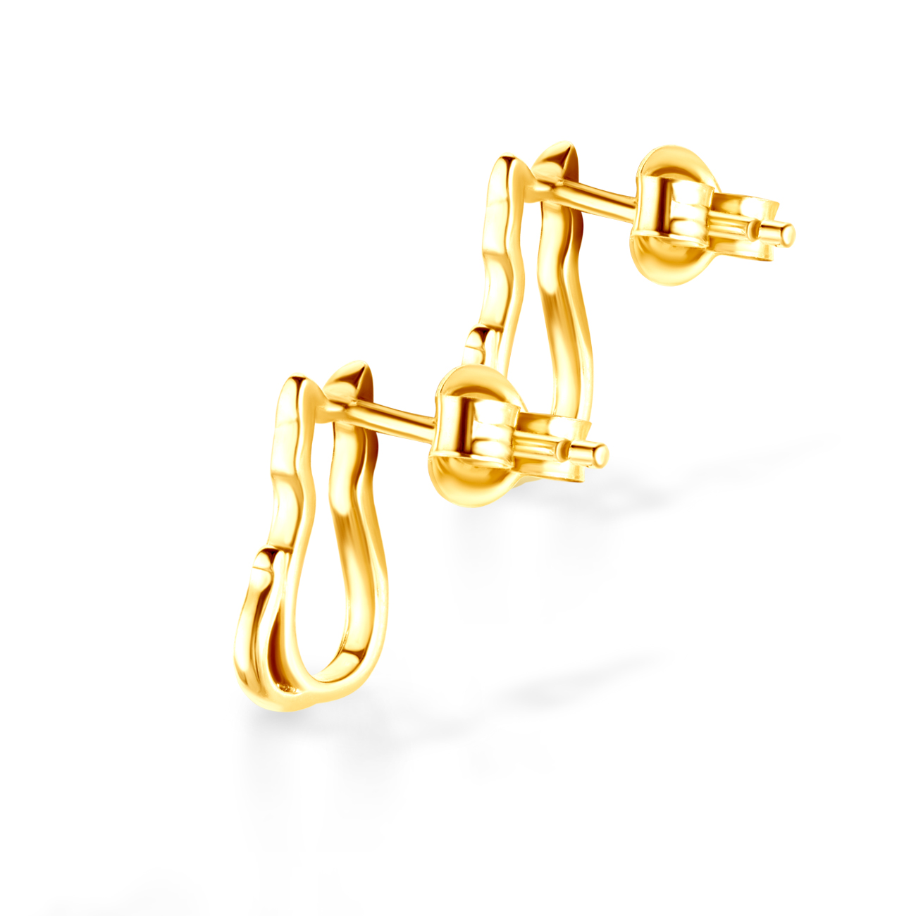 Kolczyki kot Animals: srebrne pozłacane - 3