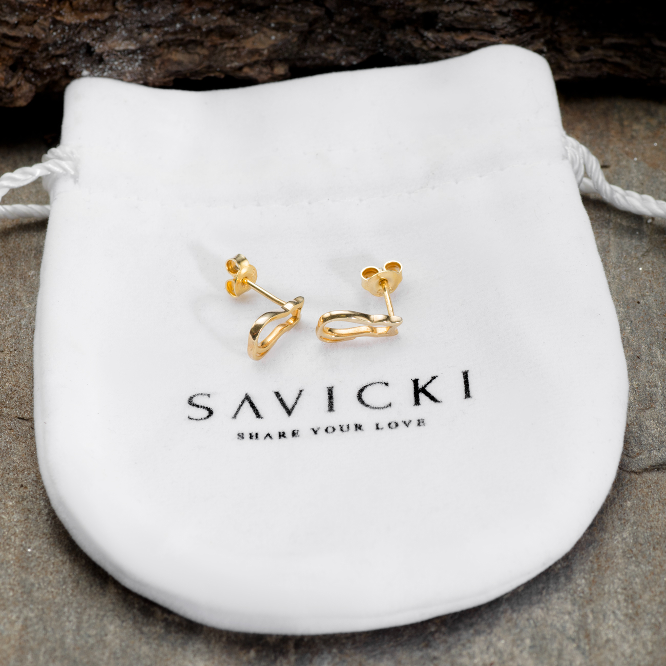 Kolczyki kot Animals: srebrne pozłacane - 4