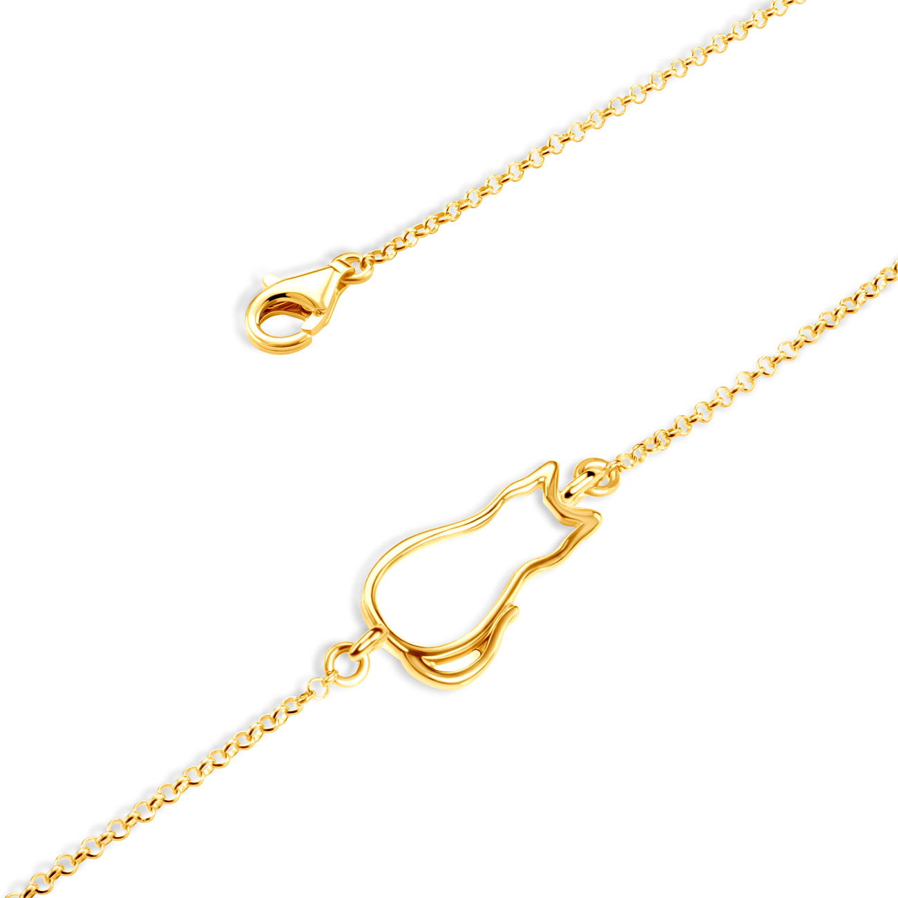 Bransoletka celebrytka kot Animals: srebrna pozłacana - 3