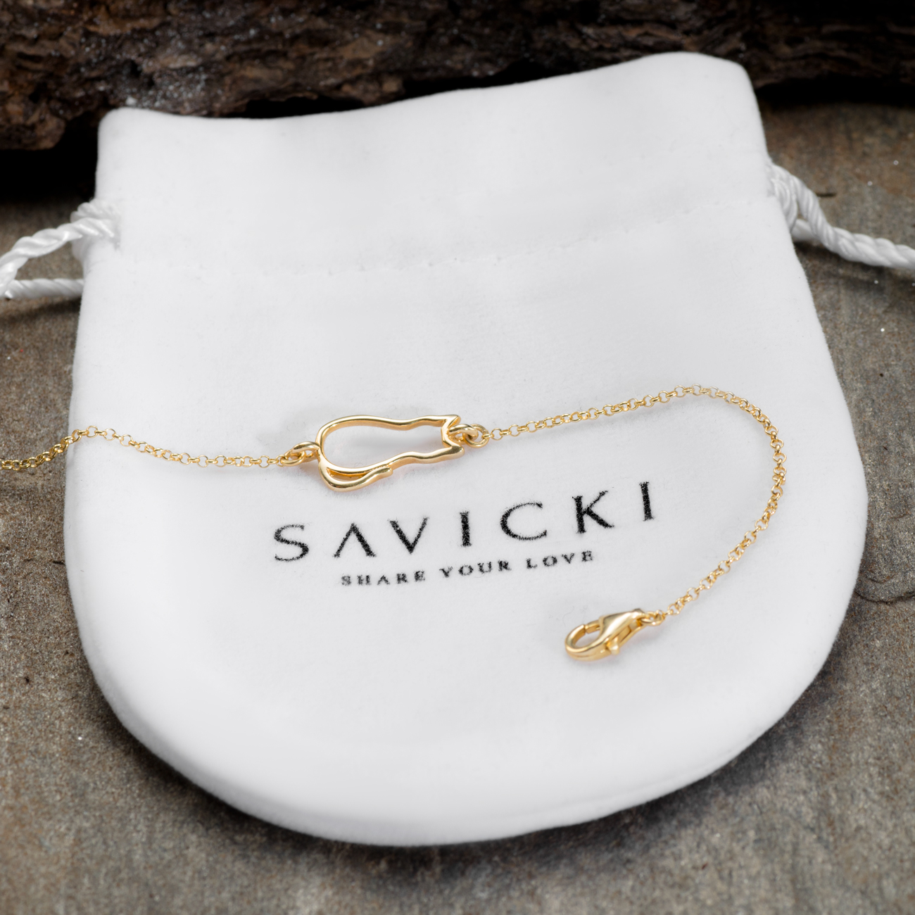 Bransoletka celebrytka kot Animals: srebrna pozłacana - 4