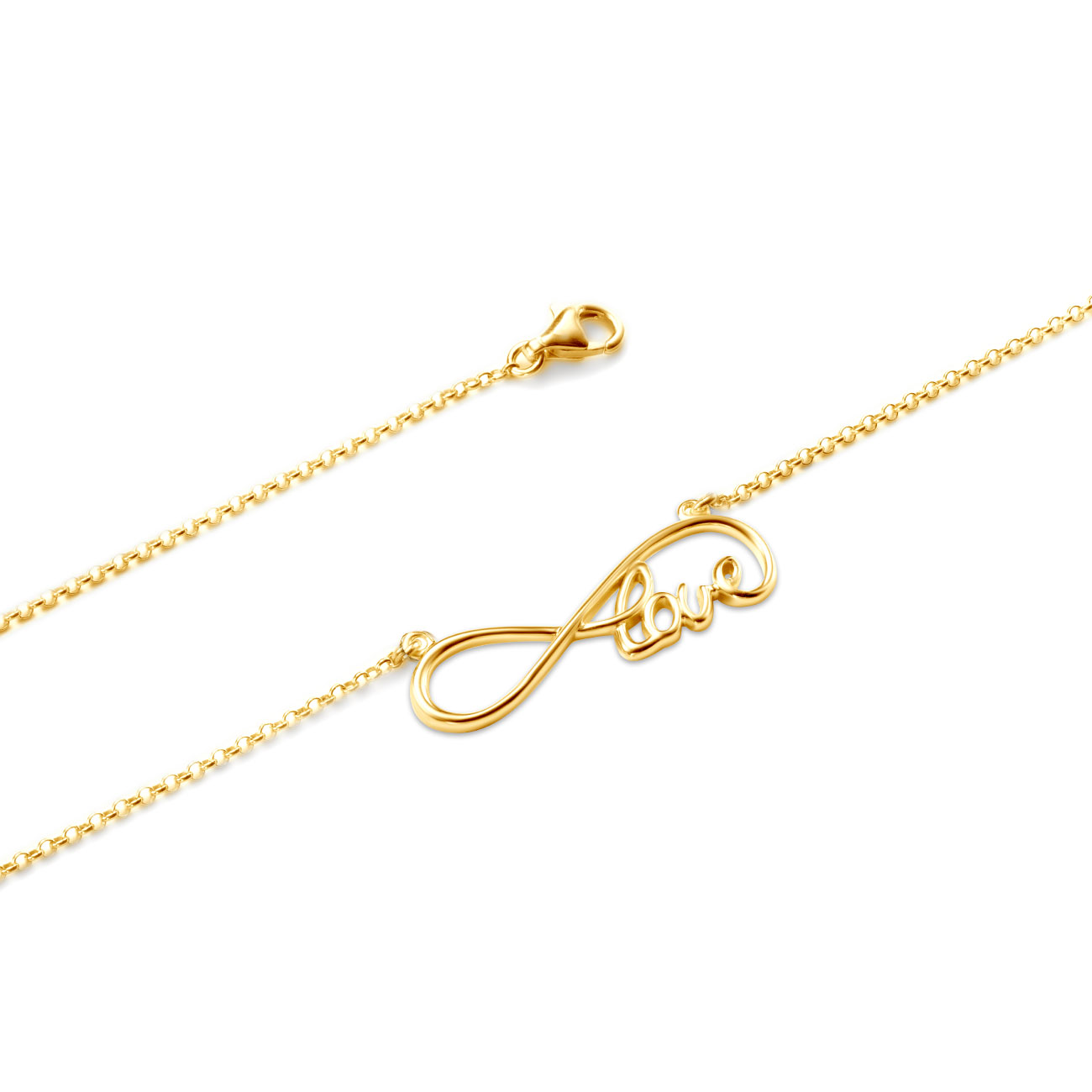 Halskette Kette mit Anhänger Unendlichkeit Infinity Savicki: Silber Vergoldet