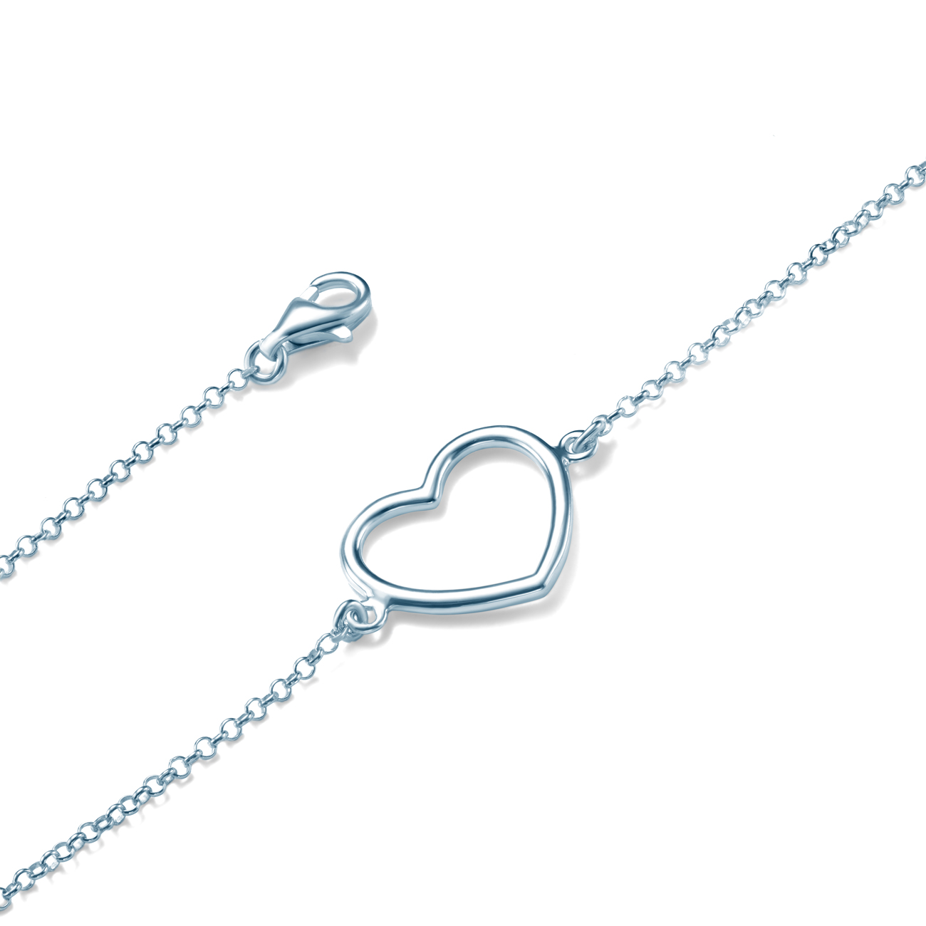 Armband Kette mit Anhänger  Herz Savicki: Silber - 3