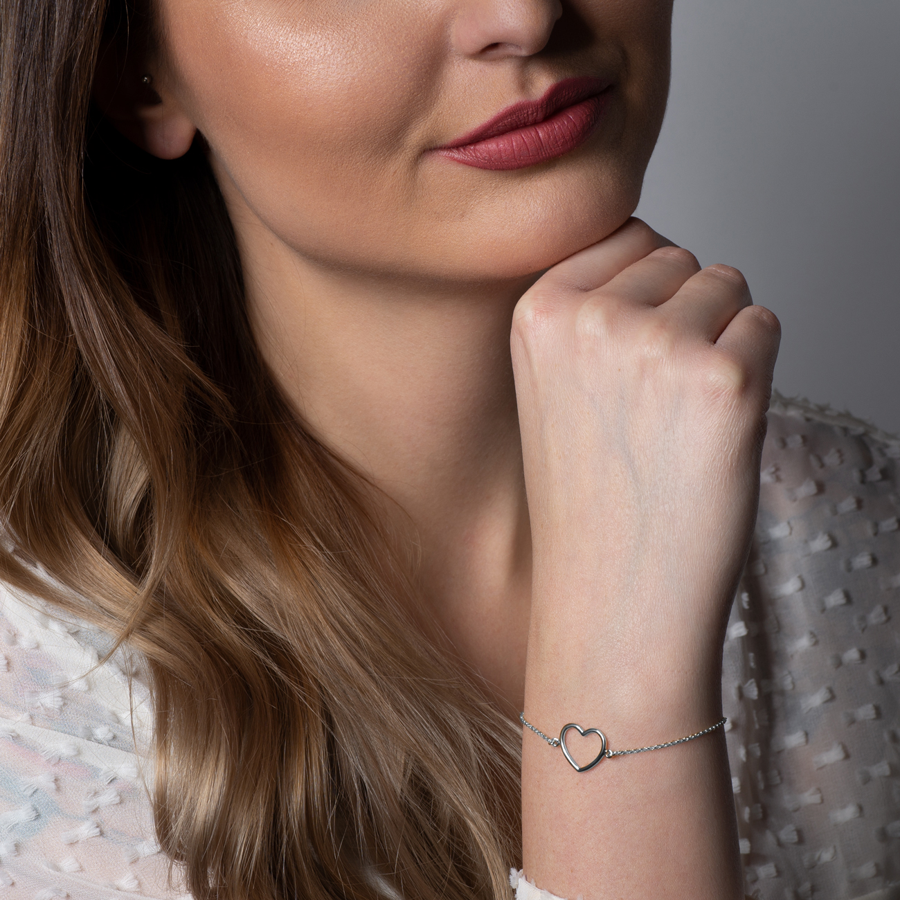 Armband Kette mit Anhänger  Herz Savicki: Silber - 5